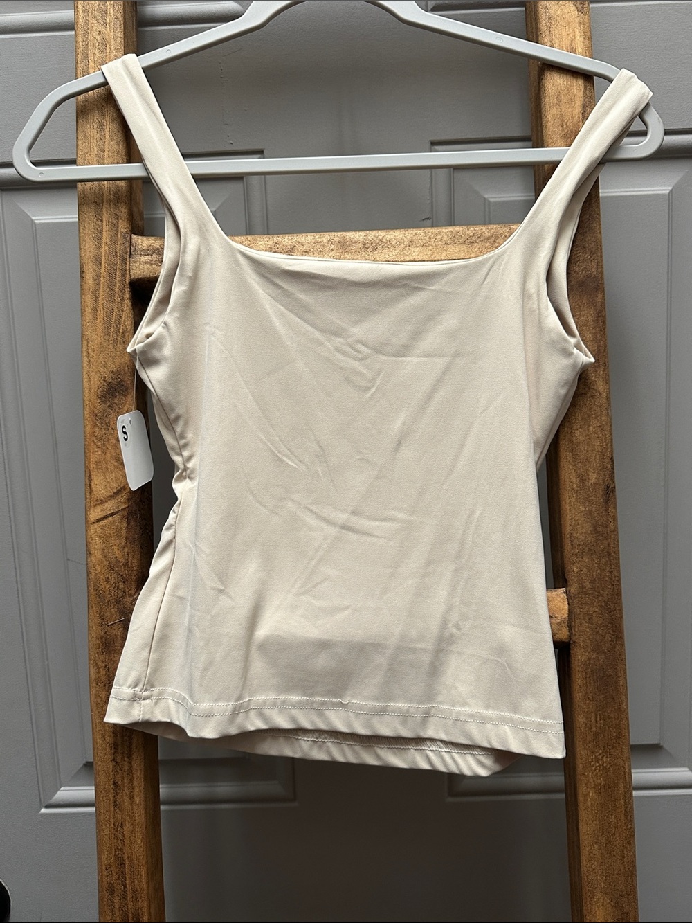 Sleek Cream Square-Neck Tank Top - Picture 1 of 1